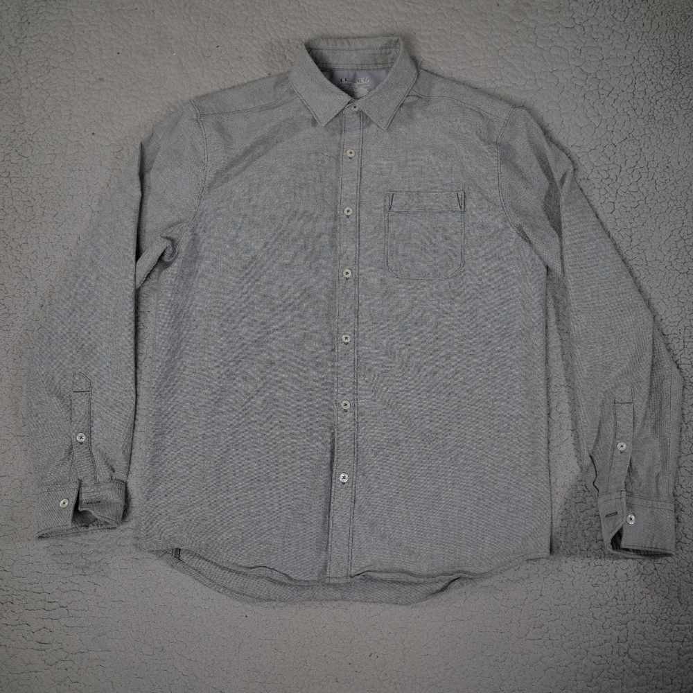 Under Armour Shirt Mens Medium Loose Fit Heat Gear Oxford Button Up